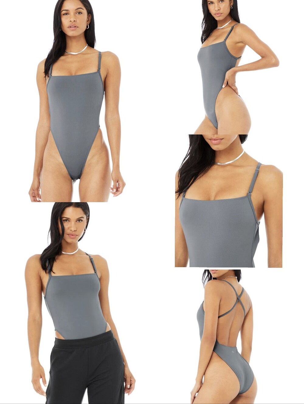 ALO Thrill Seeker Body Suit Steel Blue XXS NWT
